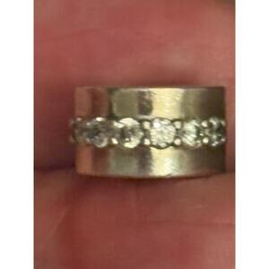 Pandora ALE S925 Sterling Silver Clear CZ Clip Charm Wide Band